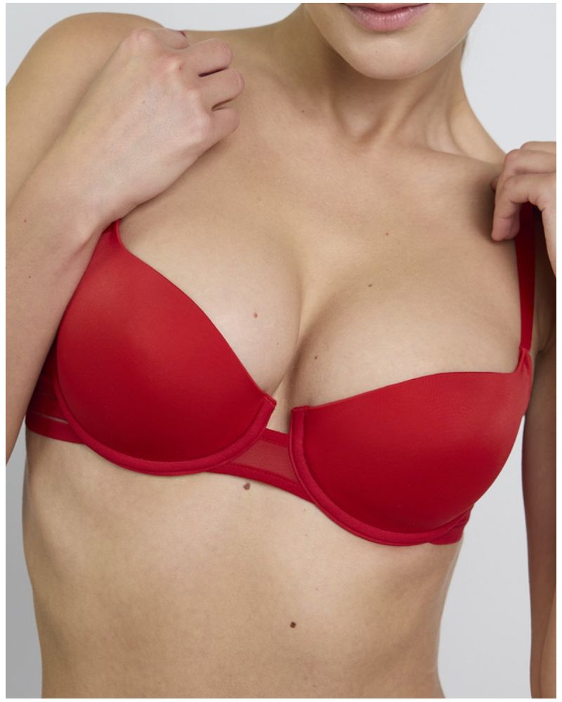 Sujetador Balconette con Relleno Maison Lejaby Nufit (Rouge passion)