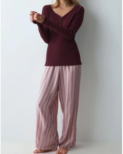 Long pyjama algodón Nuit Triumph (Red Dark Comb)