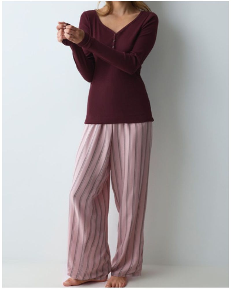 Long pyjama algodón Nuit Triumph (Red Dark Comb)
