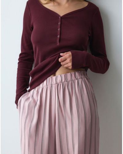 Long pyjama cotton Nuit Triumph (Red Dark Comb)