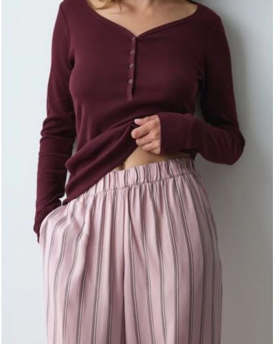 Pyjama long coton Nuit Triumph (Red Dark Comb)