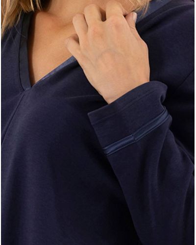Pyjama Interlock 100% coton Le Chat Philo (Marine)