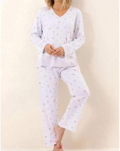 Pyjama Interlock 100% coton Le Chat Songe (Ciel)