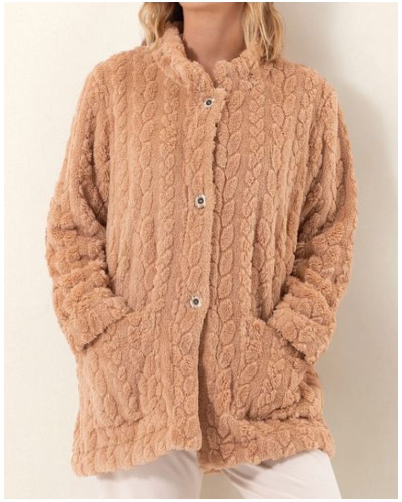 Veste manches longues boutonnée Le Chat Essentiel (Beige)