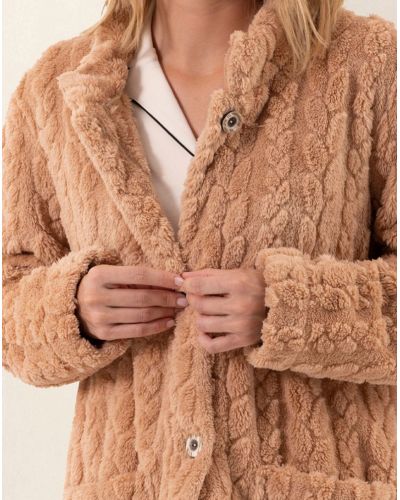 Veste manches longues boutonnée Le Chat Essentiel (Beige)