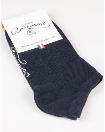 Socquettes homme en coton Maison Broussaud Drapeau (Marine)