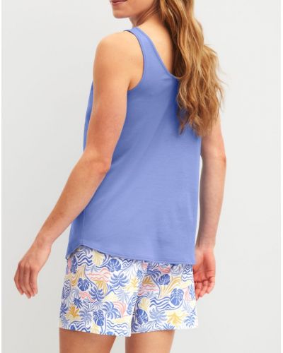 Short Pajamas 100% Cotton Interlock Calida Coastal Dreams (Persian Jewel)