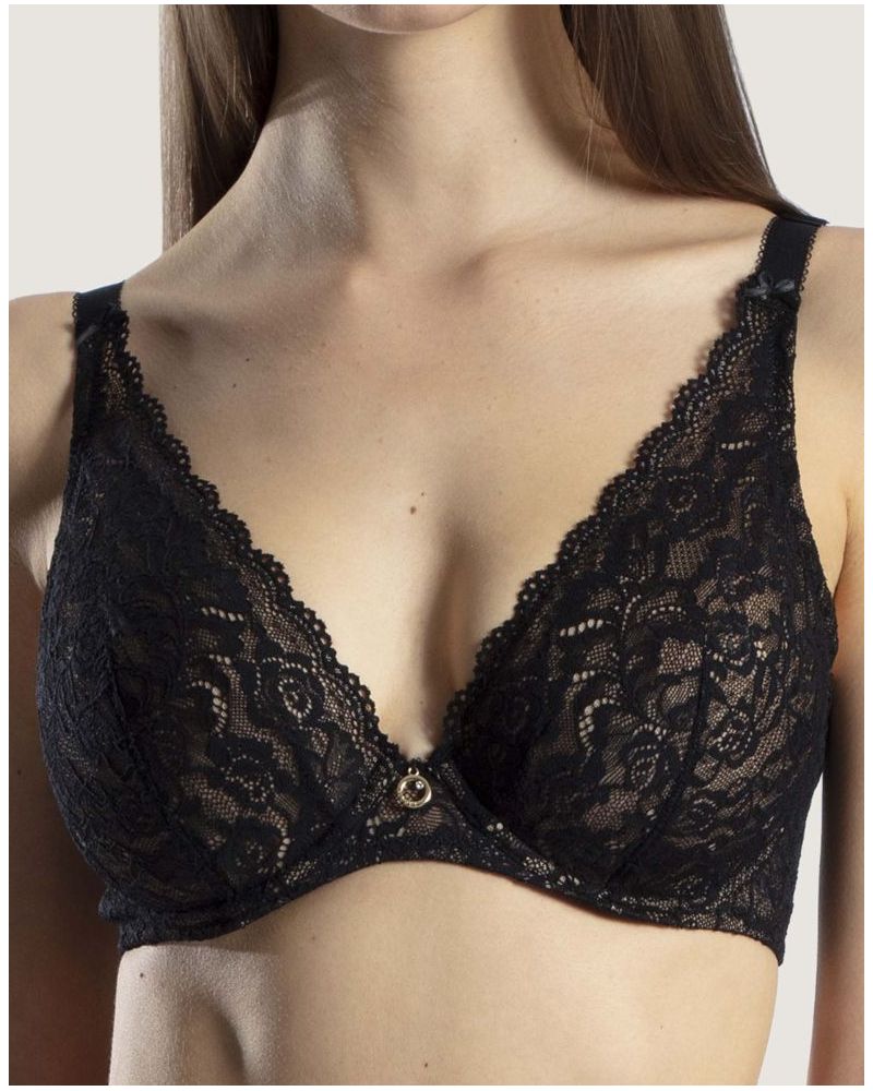 Soutien-gorge triangle plunge Aubade Rosessence (Noir)