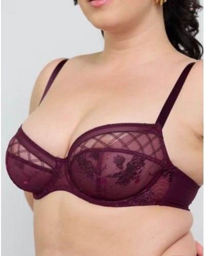 Three-part demi bra Maison Lejaby Wildflower (Petunia)