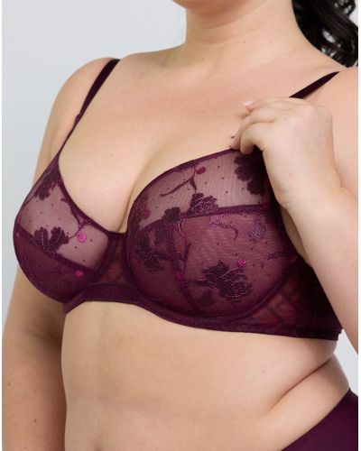 Sujetador con aros tres piezas Maison Lejaby Wildflower (Petunia)