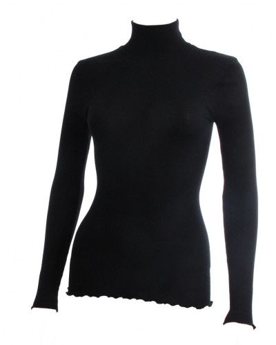 Oscalito funnel collar sweater Wool & Silk 3429 (Black)