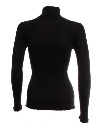 Oscalito funnel collar sweater Wool & Silk 3429 (Black)