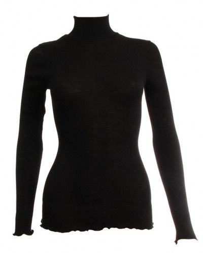Oscalito funnel collar sweater Wool & Silk 3429 (Black)