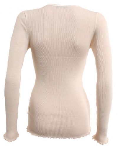 Moretta wool & silk long-sleeved  natural top 5309