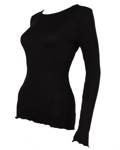 Oscalito round collar Wool & Silk 3446R (Black)