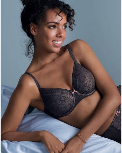Rosa Faia flower Underwired bra (Anrthracite)