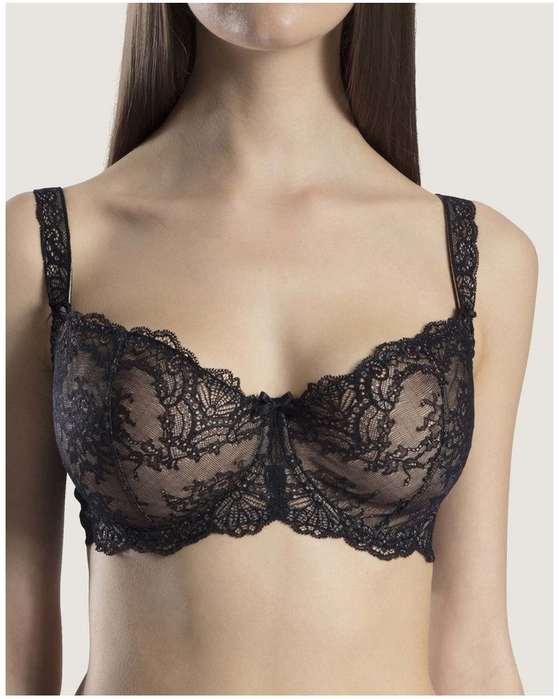 Sujetador corbeille confort Aubade Danse des Sens (Negro)