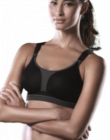 Anita Active sports Dynamix star bra (Black and Grey)