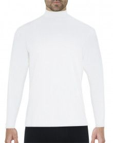 Tee-shirt chaleur naturelle col cheminée manches longues Eminence (Blanc)