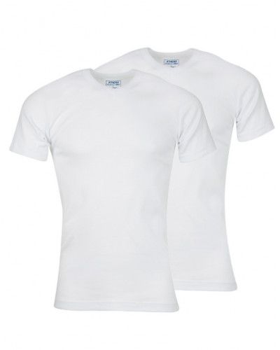 Set of 2 Athena V-neck T-shirts Organic Cotton (White)