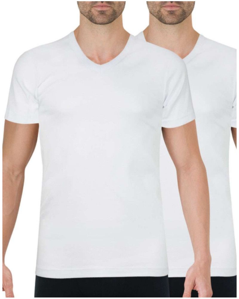 Set of 2 Athena V-neck T-shirts Organic Cotton (White)