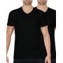 Set of 2 Athena V-neck T-shirts Organic Cotton (Black)