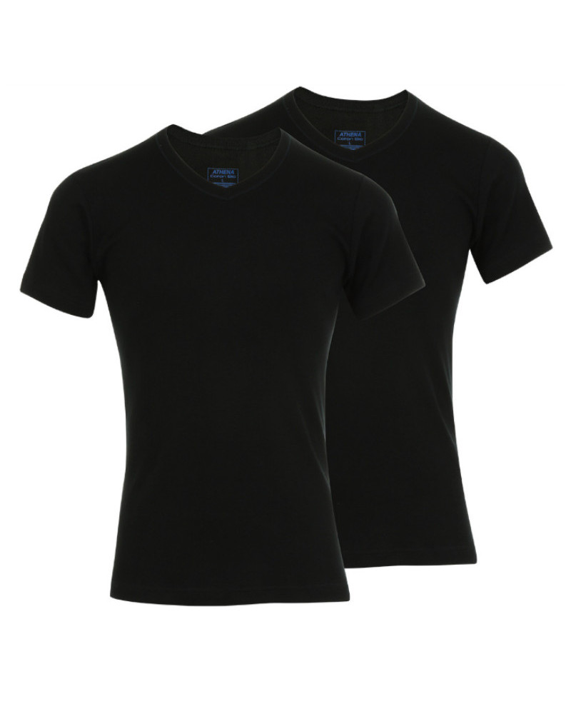 Sous-vêtements Homme Athena Lot De 4 Débardeurs Homme 100% Coton Athena - Blanc Uni - Écopack Confortable Lot Tee Shirt Homme