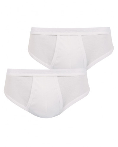 Paquete de 2 calzoncillos abiertos de cintura alta Athena Algodón orgánico (Blanco)