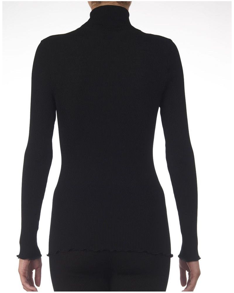 Oscalito funnel collar sweater Wool Silk 3429 (Black)