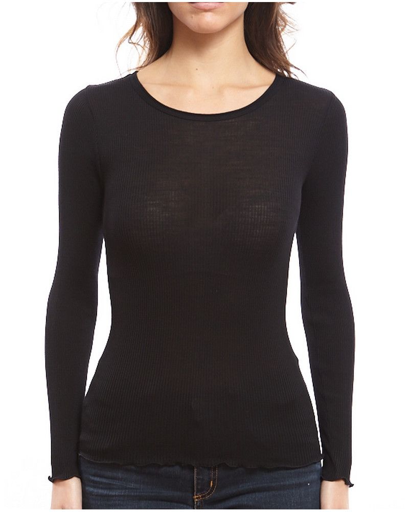 Oscalito round collar Wool & Silk 3446R (Black)