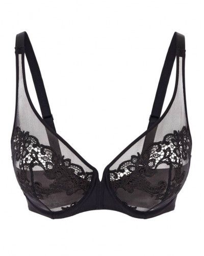 Plunging underwired bra Simone Pérèle Saga (Black)