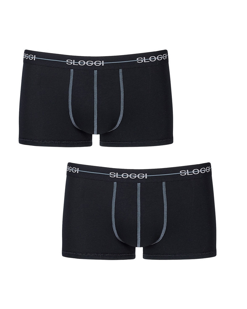 Pack of 2 Hipster Sloggi for Men Start (Black)