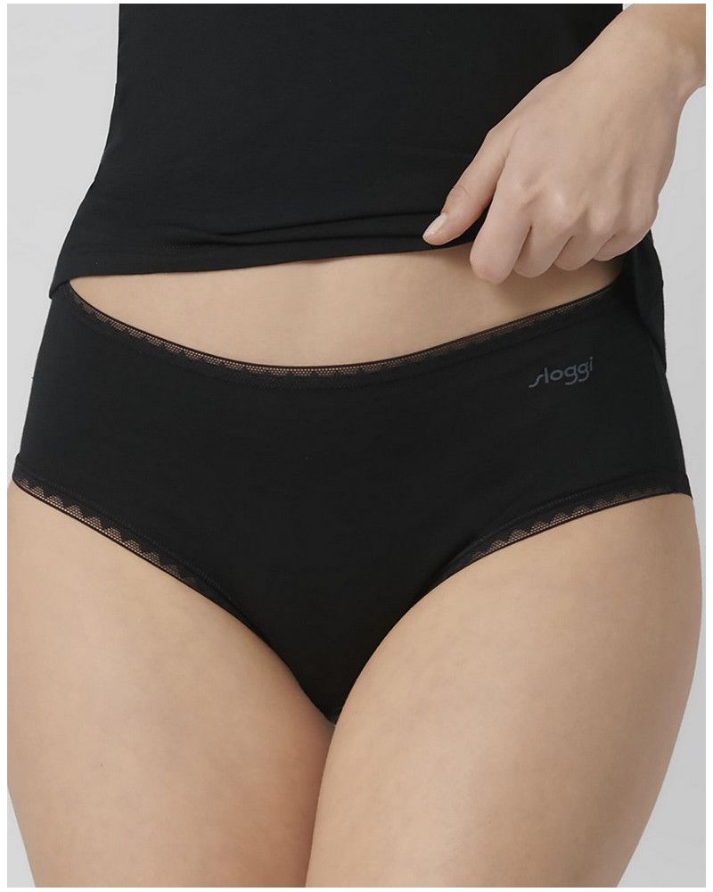 Juego de 2 calzoncillos midi Sloggi GO (Algodón Bio) Negro