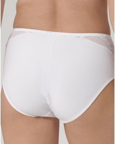 Culotte maxi taille haute Triumph Modern Lace+Cotton (Blanc)