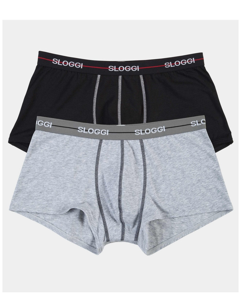 Pack of 2 Hipster Sloggi for Men Start (Grey/Black)