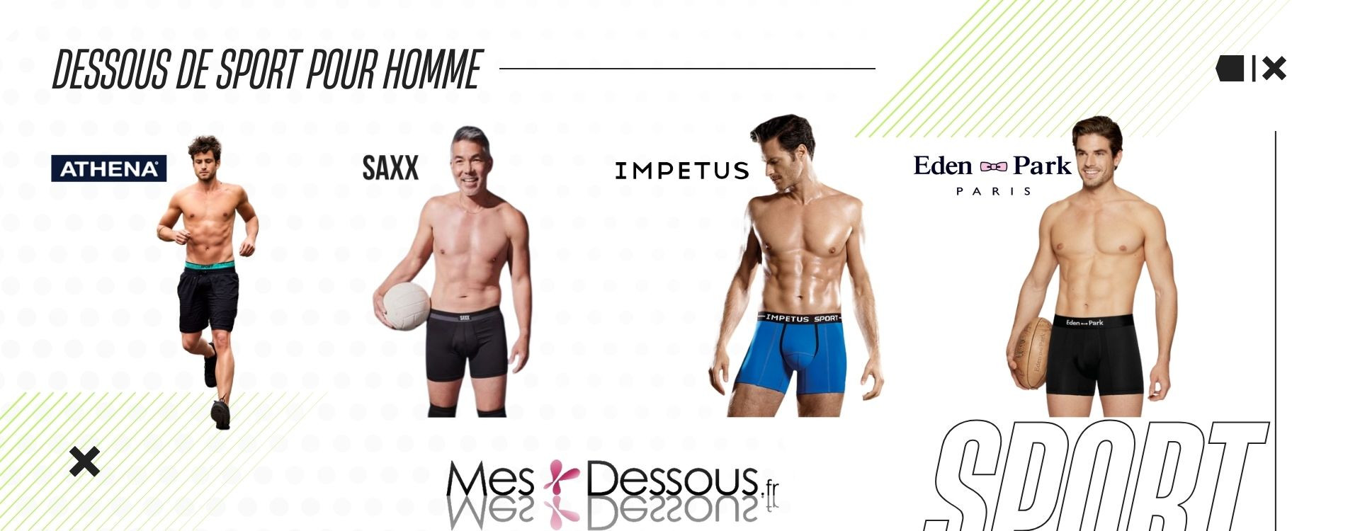 Decouvrez nos collections de dessous de sport pour homme!