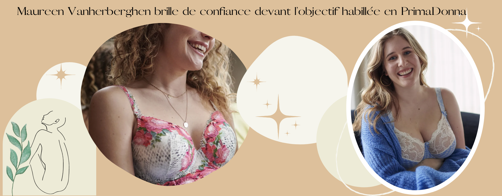 Maureen Vanherberghen brille de confiance devant l’objectif habillée en PrimaDonna