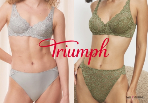 Les nouveaux coloris de la collection Amourette de Triumph : Silent Grey et Martini Olive